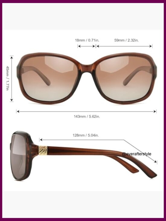 Polarized Square Sunglasses with UV400 Protection, Wrap Around Frame main image 4
